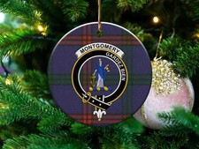Montgomery Clan Scottish Tartan Crest Ceramic Ornament
