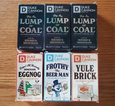 Duke Cannon Holiday Soap Assorted 10oz Bar (Lot Of 6) Christmas Coal Yule Eggnog