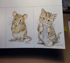 Original ACEO -Tiny Mouse & Peanut – Watercolor & Ink Painting, Mini Art — photo 4