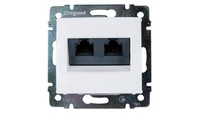 Valena Gniazdo Komputerowe PodwóJne RJ45 Kat.5E UTP BiałE 774231