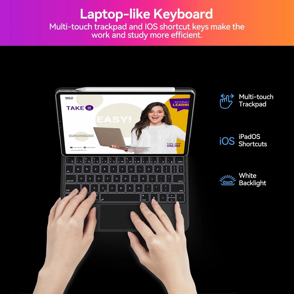 iPad Air 11 inch Case with Keyboard (M3/M2, 2025/2024) & iPad Pro 11 inch(1st... - Image 4 of 4