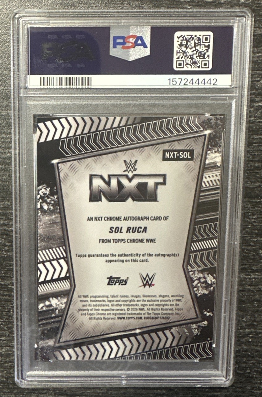 SOL RUCA - 2026 Topps Chrome WWE - GEOMETRIC REFRACTOR On Card AUTO - PSA 10 GEM view 2