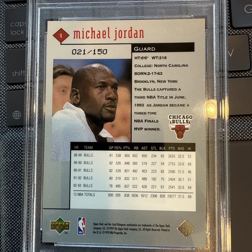 1998 Upper Deck Michael Jordan Black Diamond PSA 7. 9 /150 - Picture 2 of 2