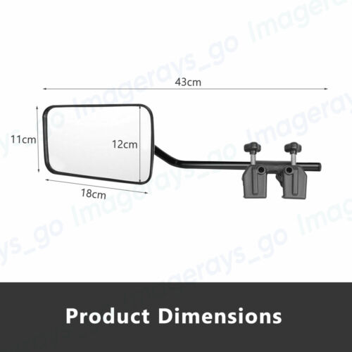 2Pcs Multi Fit Towing Mirrors Adjustable Clip on Tow Clamp Caravan 4X4 Trailer - Picture 3 of 12