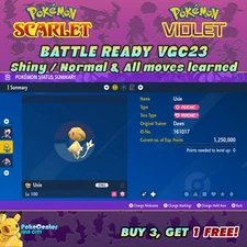 UXIE ⚡ POKEMON SCARLET VIOLET ⚡ SHINY/NORMAL ⚡ 6IV BATTLE READY VGC 23 ⚡