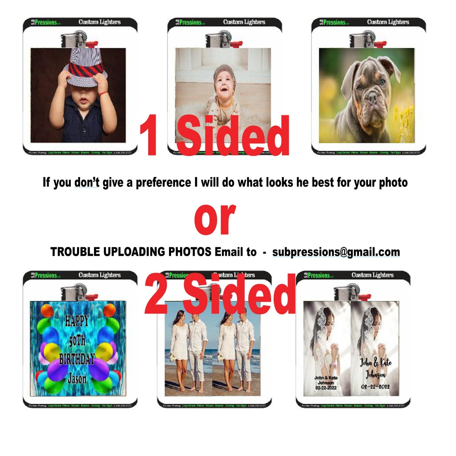 25 Pack - Custom Lighter Sticker Wraps - Logos -  Photos (Lighter Not include)