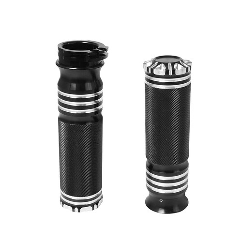 1Inch Motorcycle Handle Bar Hand Grips Fit For Harley Touring Honda Yamaha Black - Picture 2 of 12