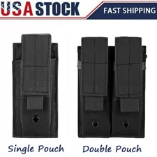 Tactical Single/Double Magazine Pouch Molle Pistol Mag Holder for 9mm Glock 1911