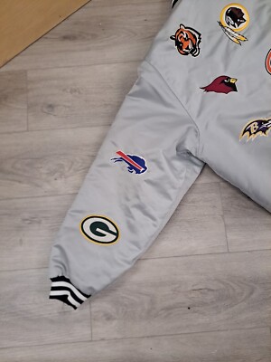 Reebok NFL All Over Team Embroidered Logo NFC AFC Jacket Size