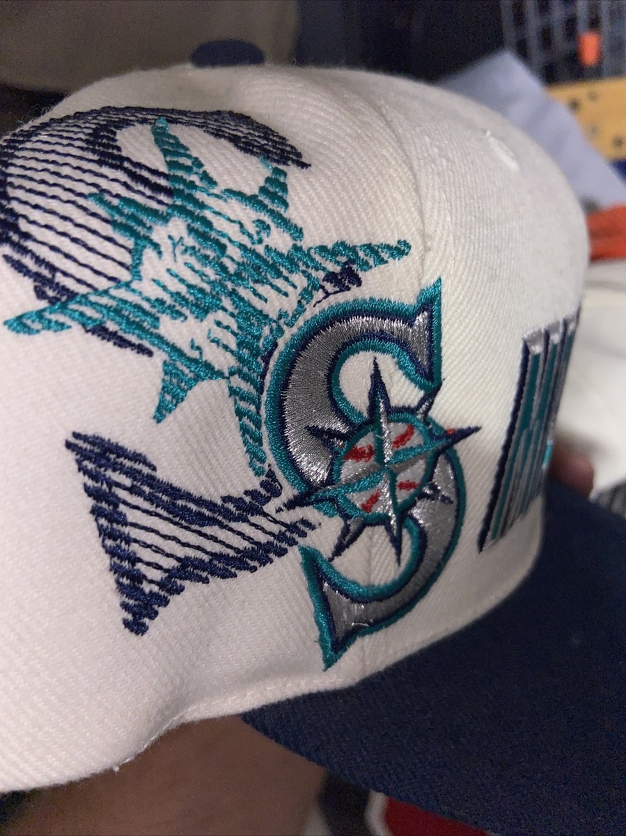 90s~ USA製 Seattle Mariners leather cap Vintage 90s Seattle Mariners Plain Logo Twins Enterprise