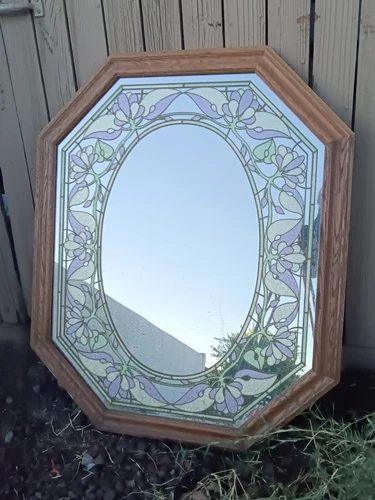 Windsor Art Vintage Mirror Color Etched Glass Large Wall Mirror