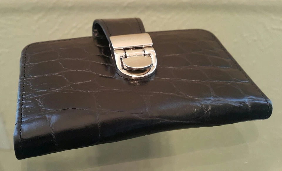 Bosca Black Crock Emb Leather Business / Credit Card Small Wallet - Изображение 2 из 4