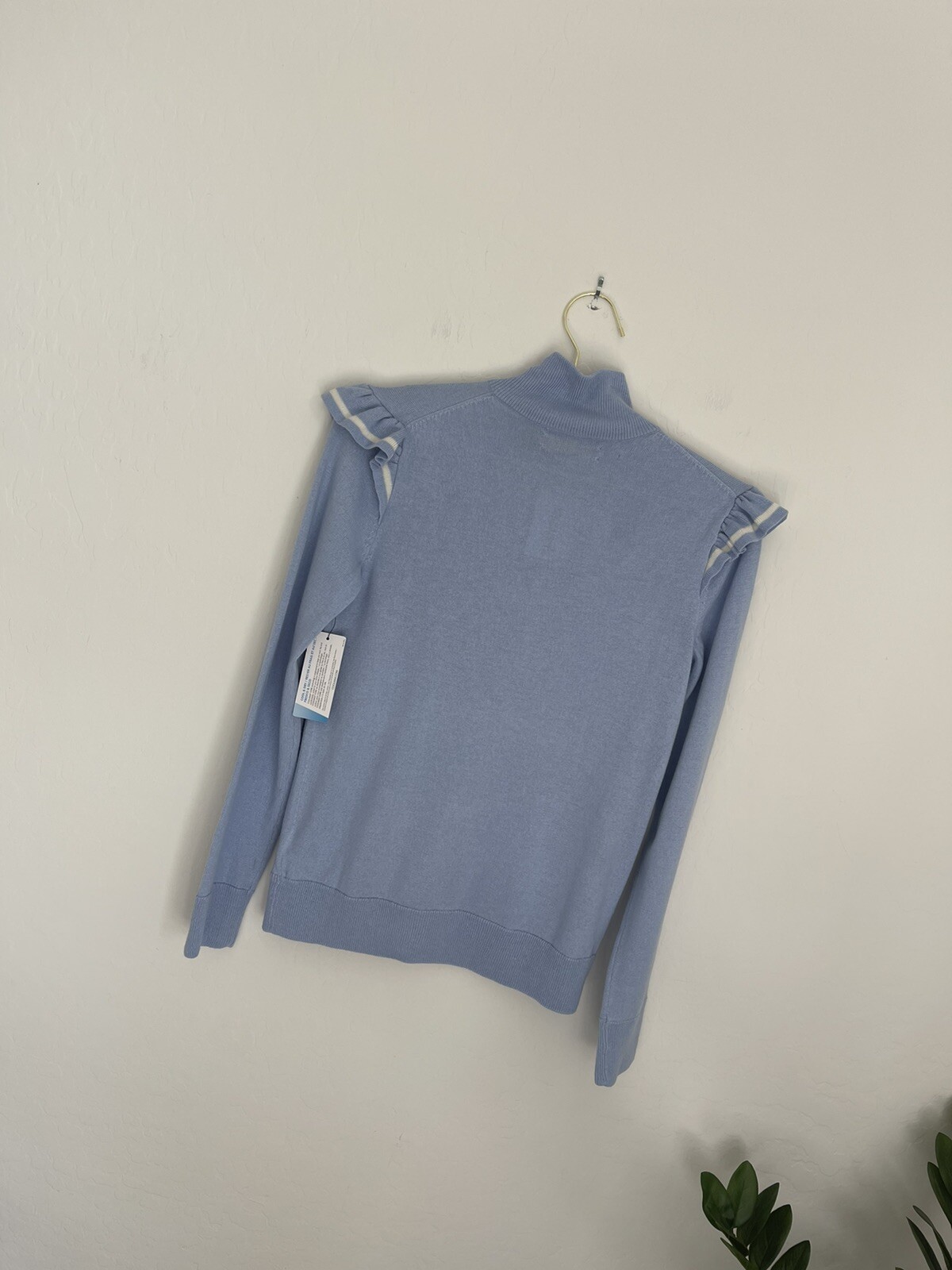 Polo Golf Ralph Lauren Womens Technical Cashmere Ruffle Sleeve Sweater Sz S NWT image 6