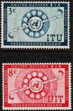 UN New York #Mi47-Mi48 MNH 1956 International Telecommunication Union