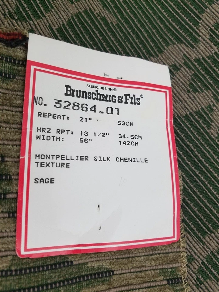 Brocado com nervuras Brunschwig & Fils tecido de seda chenille móveis amostras de tecido 6 - Imagem 4 de 4