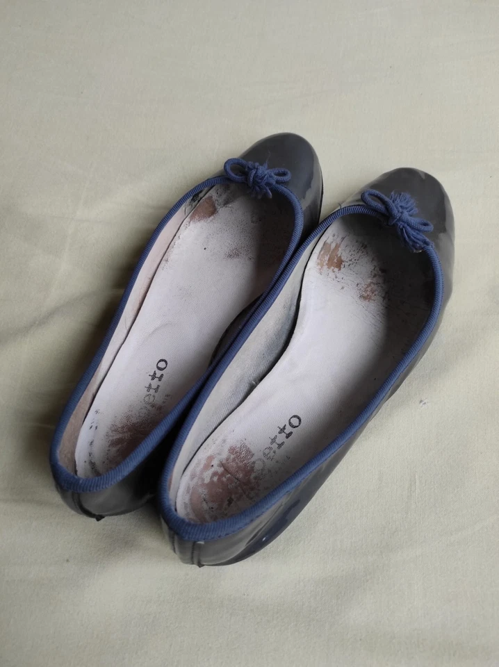 REPETTO - BALLERINES Portées  - Cuir Vernis Bleu Marine - P37 - Photo 3/4