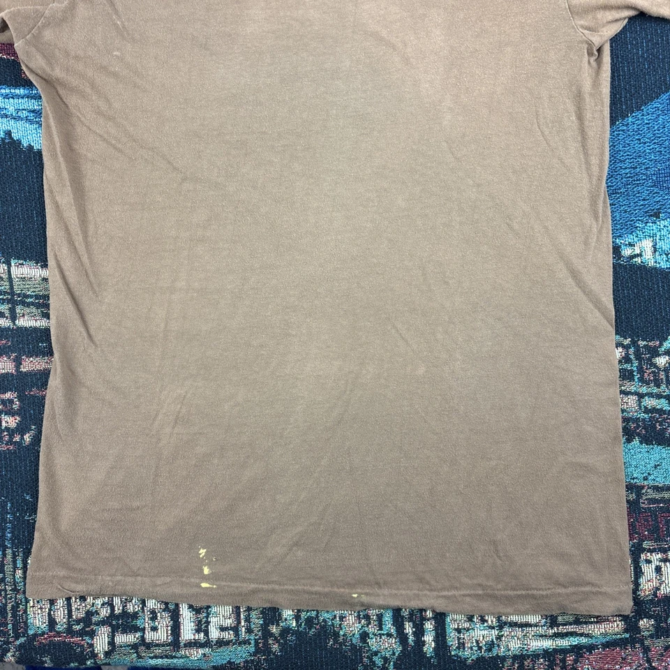 Vintage 90s Fruit Of The Loom Blank T Shirt Adult Large Brown USA Made Mens - Image 3 of 4