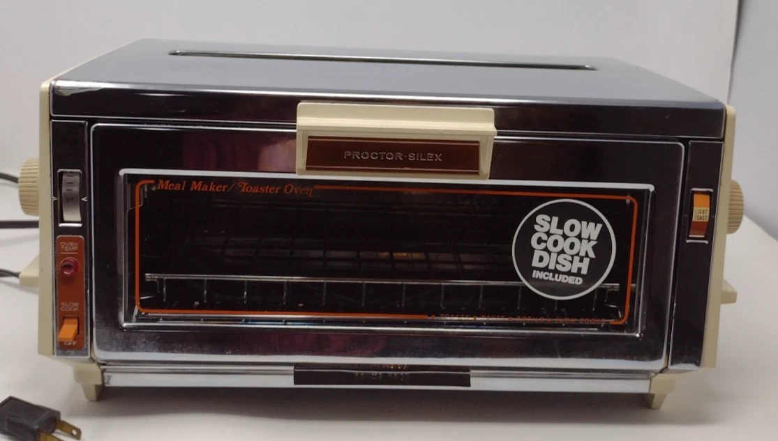 Vintage Proctor Silex Toaster Oven Broiler Slow Cooker Model 0505wb Wheat Rare
