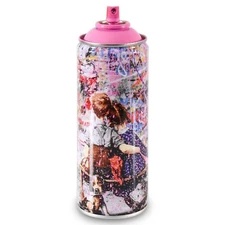 Mr. Brainwash, "Work Well Together (Pink)" Limited Edition Hand Painted Spray Ca