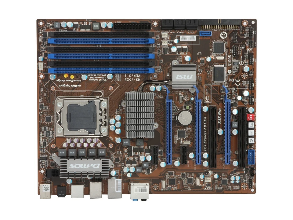Placa madre MSI X58 Pro ATX LGA1366 Core i7 DDR3 Triple-Channel CrossFire - Imagen 3 de 4