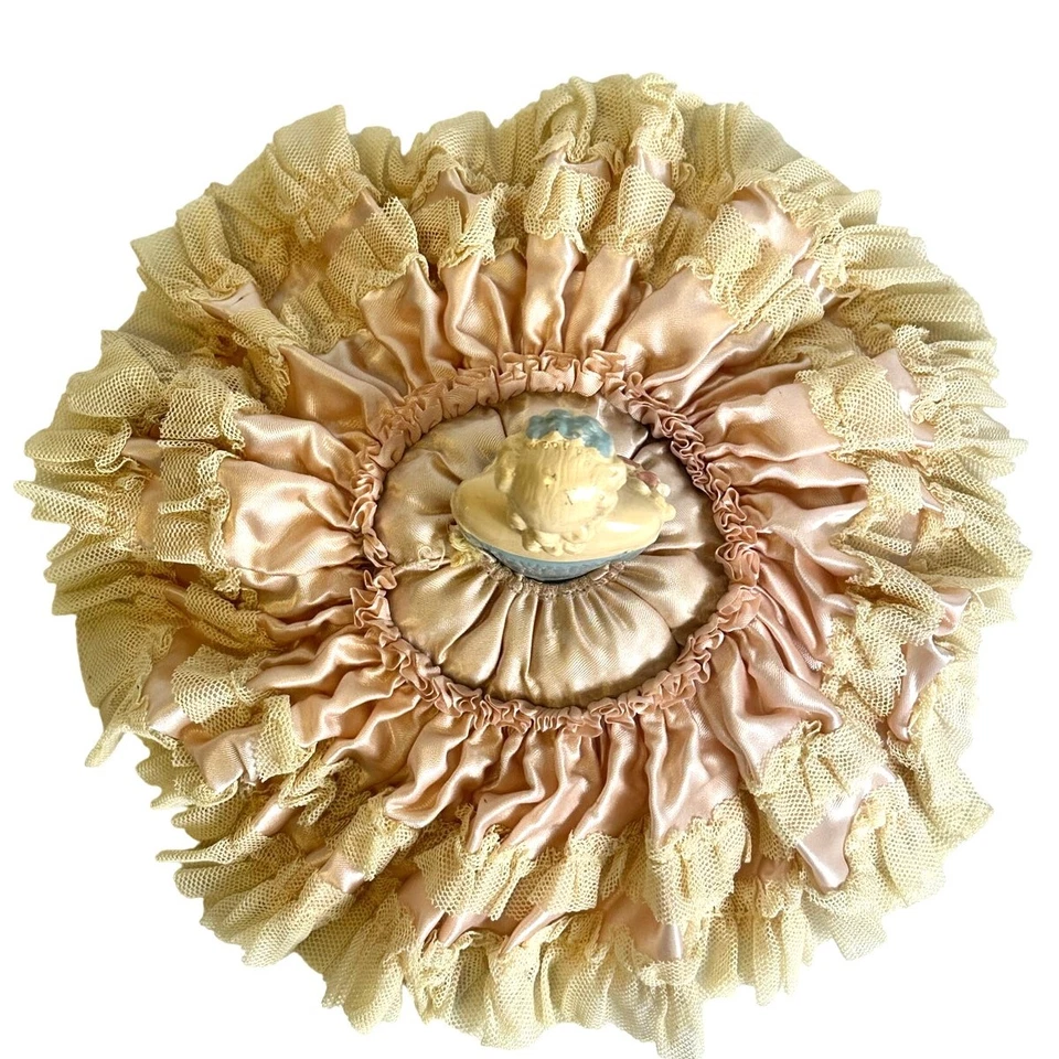 Media muñeca vintage rosa encaje falda alfiletero costura Foto 4 de 4