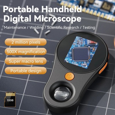 Digital Mikroskop 500X 1080P Video Lupe Münze Reparatur PC Mac USB C UK