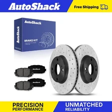 Front Drilled Slotted Brake Rotors Premium Ceramic Pads for Toyota Yaris