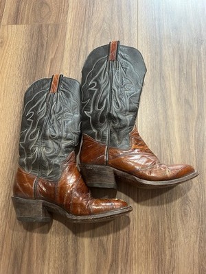Vintage 1950s Sanders women s eel skin leather cowboy boots size 6.5D