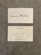 (2) Heisman Trophy Winner Autographed 3X5 Index Pat Sullivan & Desmond Howard