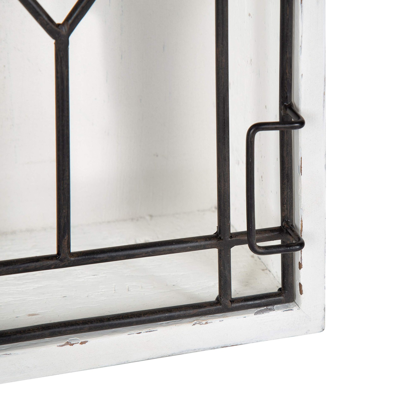 Megara Decorative Wooden Wall Hanging Curio Cabinet for Open Storage with Dec...