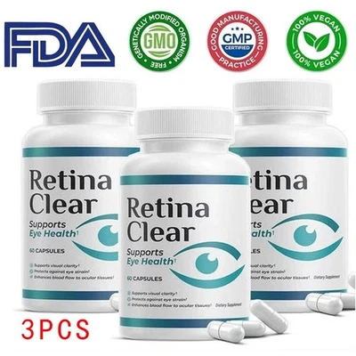 3X Retina Clear Support Supplement–Supports Focus & Eye Fatigue Relief Capsules