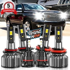 For Chevrolet Tahoe 2007-2015 LED Headlight Kit Hi/Low Beam+Fog Light Bulb 6Pcs