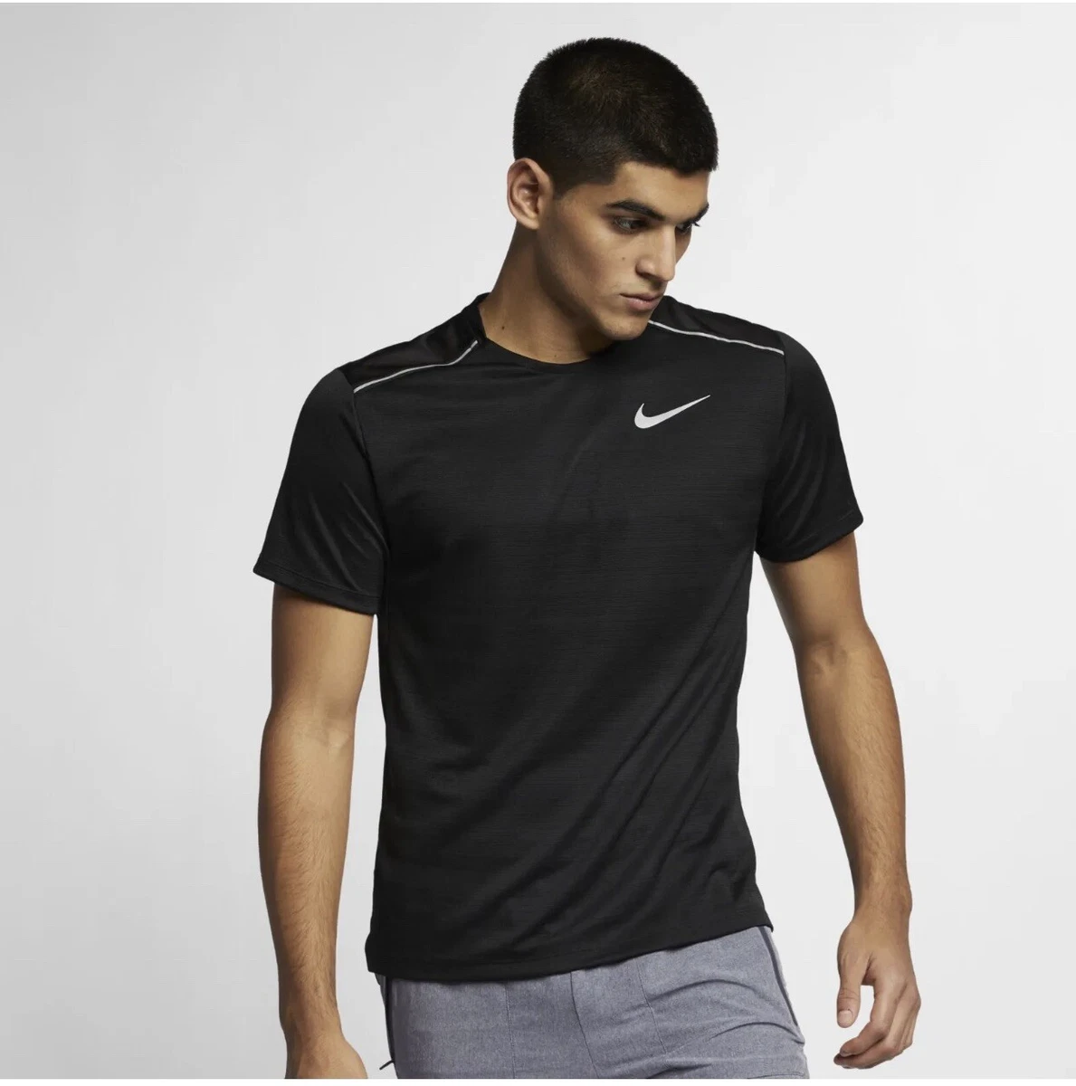 gancho Sentimiento de culpa clásico Nike Dry Miler Men&#039;s Running Shirt, AJ7565-010，Black, Medium | eBay