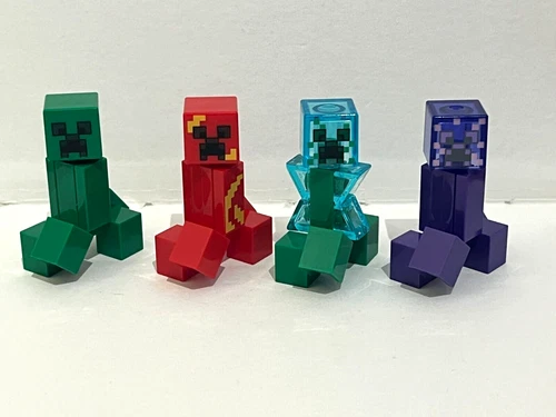 4 x LEGO MINECRAFT CREEPERS (AUFGELADEN - VERZAUBERT - EXPLODIEREND - CREEPER)