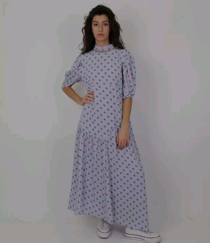 Labelrail x Olivia & Alice Polka Dot Maxi Dress, Lavender /Green Size 12 - Picture 12 of 16