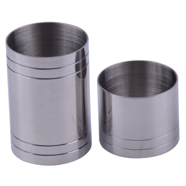 2x Stainless Steel Thimble Wine Measures Jigger Wine 25ml 50ml Bar Measure Cup
