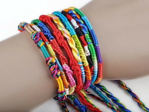 10-50x Colorful FRIENDSHIP BRACELETS Woven Braided Hippie Boho Bracelet Anklet - Picture 15 of 18