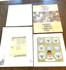 RARE EDIE HARPER 1978 SIGNED L.E. 654/750 "LITTLE DAVID" SERIGRAPH 16x15 SHEEPIE