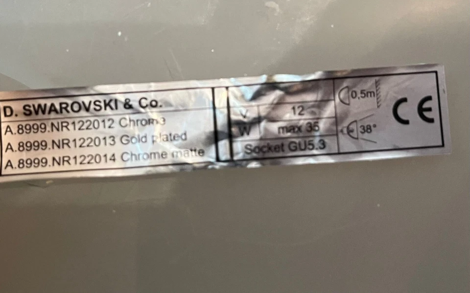 Swarovski Modern Light Crystal Lamp Gold Lighting Original. Price for 1 pc. - Image 4 of 4