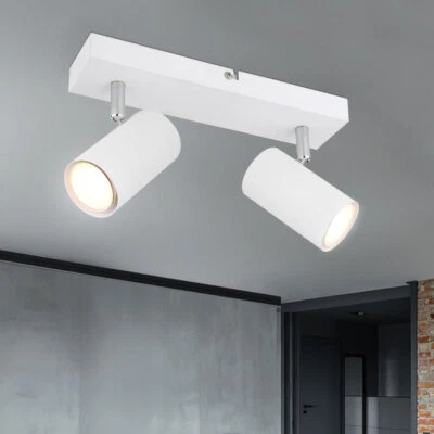 Deckenlampe Spotleuchte Deckenstrahler GU10 2-Flammig Strahler beweglich weiß - Bild 1 von 4