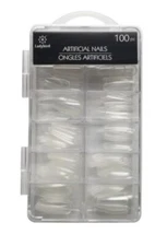 1 x Ladybird 100 Pc Artificial Clear Full Nails Set Square Tip w/Carrying Case