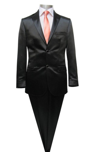 Glanz Hochzeitsanzug Schwarz Slim Köln*161*