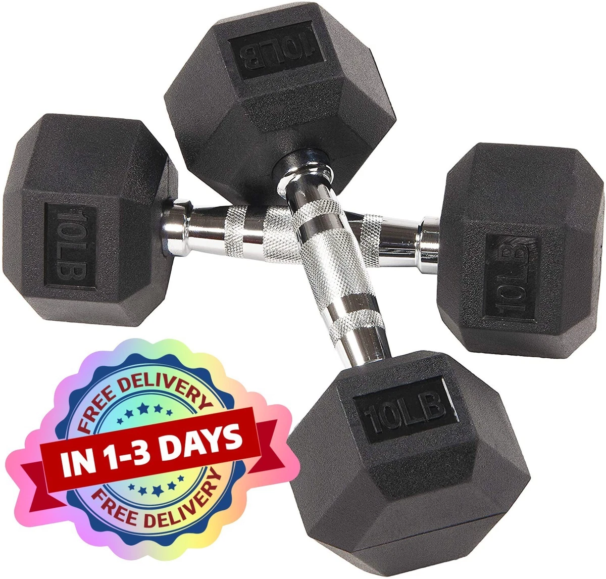 Juego de Pesas Mancuernas 10 Lb Ajustable Vinilo Ejercicio Fitness Home Gym  Par