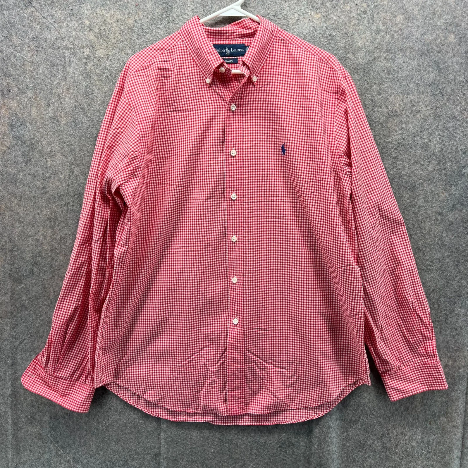 Polo Ralph Lauren Shirt Mens Large Red Button Down Preppy Classic Gingham Check