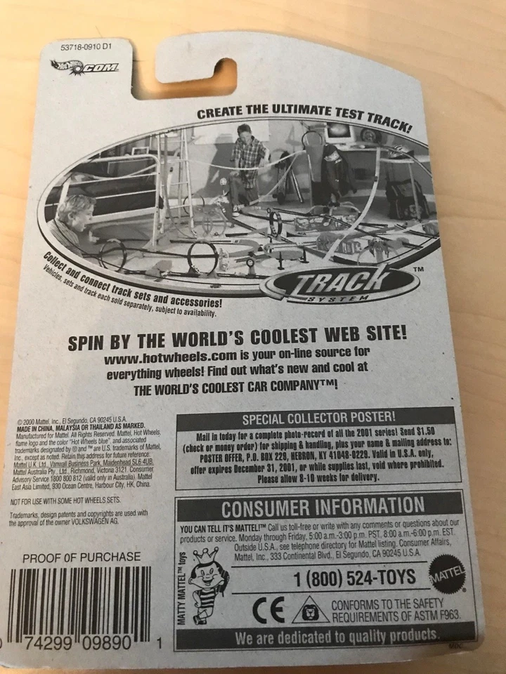 HOT WHEELS VW Bug (Beetle) on card 2001 No 175 Brand New in Packet - Image 2 of 2