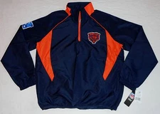 CHICAGO BEARS MEN'S LIGHTWEIGHT GOLF PULLOVER COACHES JACKET S M L NWT NAVY BLUE