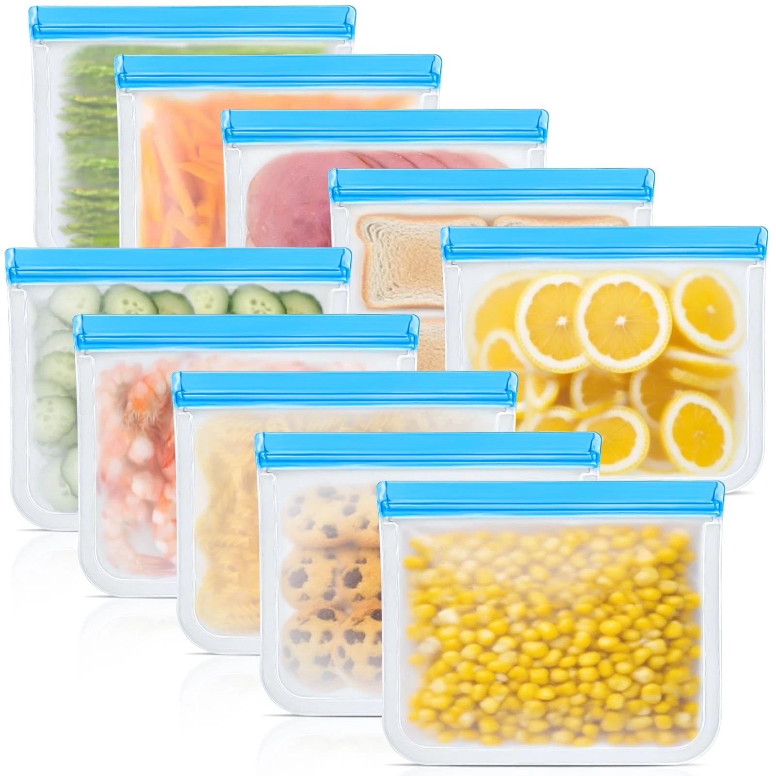 10 Pack Reusable Storage Bags, Dishwasher Safe Reusable Food Storage Bags, Si...
Opens in a new wind