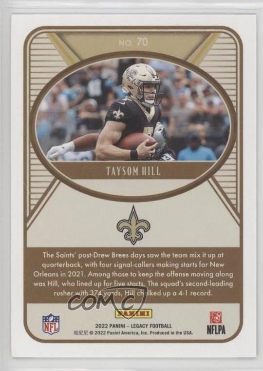 2022 Panini Legacy Violet /10 Taysom Hill #70 - Image 2 of 2