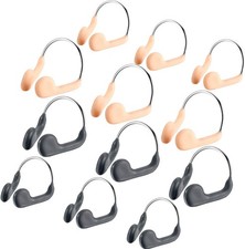 12 Pieces Swimming Nose Plug Metal Swim Nose Clip for Adult Training Swimming Be