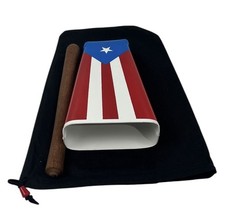 Hand Held Cowbell Painted With Colors Of Puerto Rico Flag-Designed.